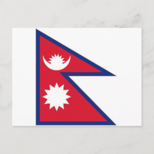 Cartão Postal Bandeira Nacional do Nepal