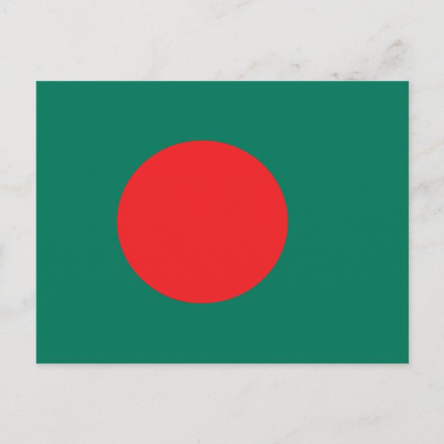Cartão Postal Bandeira Nacional Patriótica Bangladesh (Frente)
