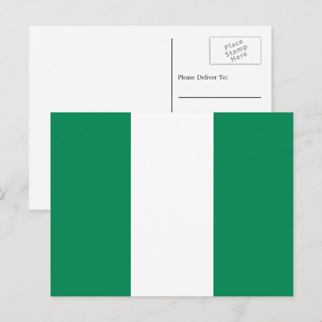 Cartão Postal Bandeira nigeriana, Bandeira da Nigéria (Frente/Verso)