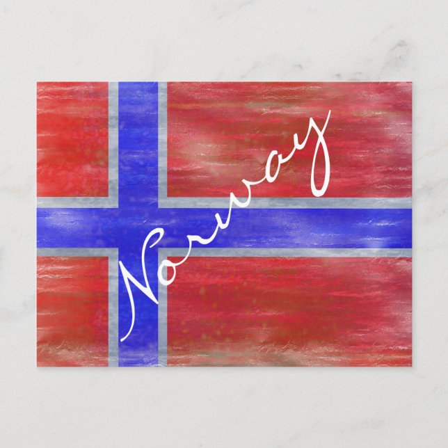 Cartão Postal Bandeira norueguesa angelina (Frente)