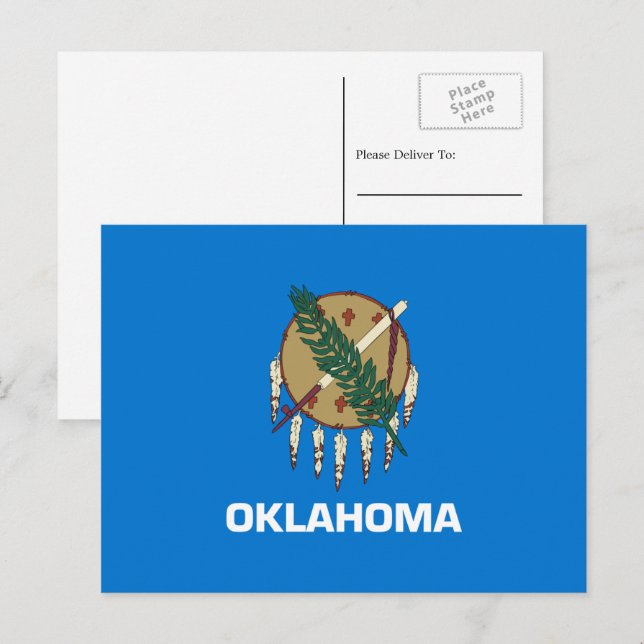 Cartão Postal Bandeira Oklahoman, Bandeira de Oklahoma (Frente/Verso)