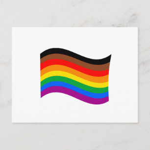 Cartão Postal Bandeira Ondulante do Orgulho Arco-íris da Filadél