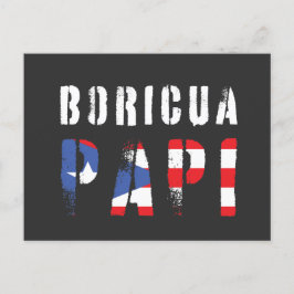 Cartão Postal Bandeira Pai Boricua Papi Porto-Riquenha