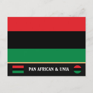 Cartão Postal Bandeira Pan-Africana e Símbolo da UNIA / fã de es