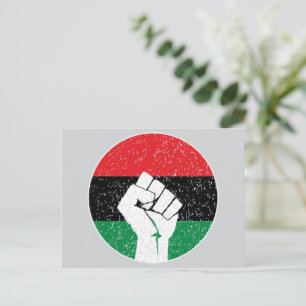Cartão Postal bandeira pan-africana, história negra afro-america
