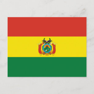 Cartão Postal Bandeira Patriótica da Bolívia