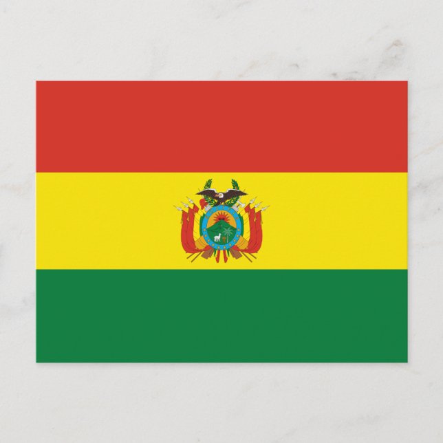 Cartão Postal Bandeira Patriótica da Bolívia (Frente)