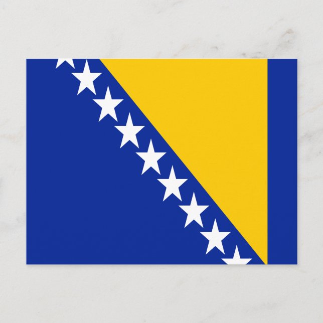 Cartão Postal Bandeira Patriótica da Bósnia-Herzegovina (Frente)