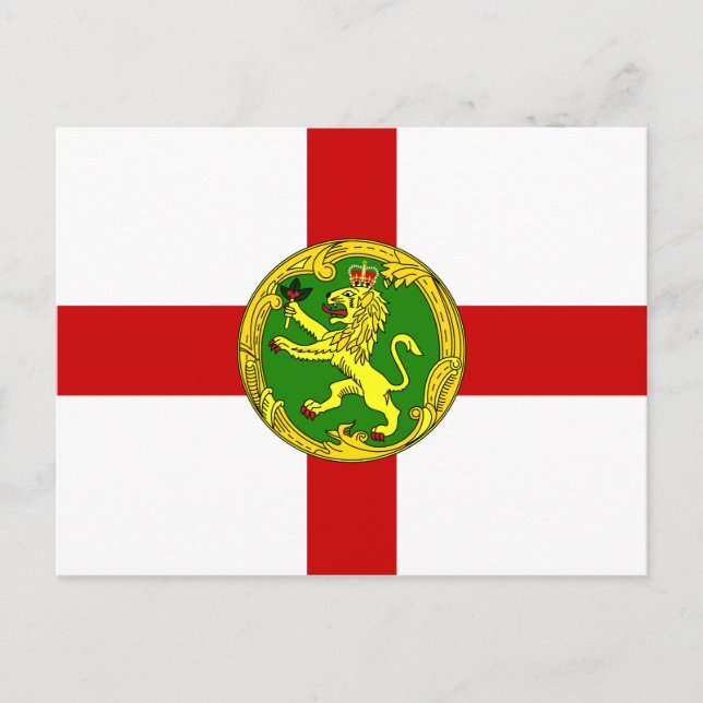 Cartão Postal Bandeira Patriótica de Alderney (Frente)