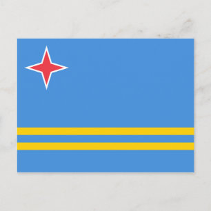 Cartão Postal Bandeira Patriótica de Aruba