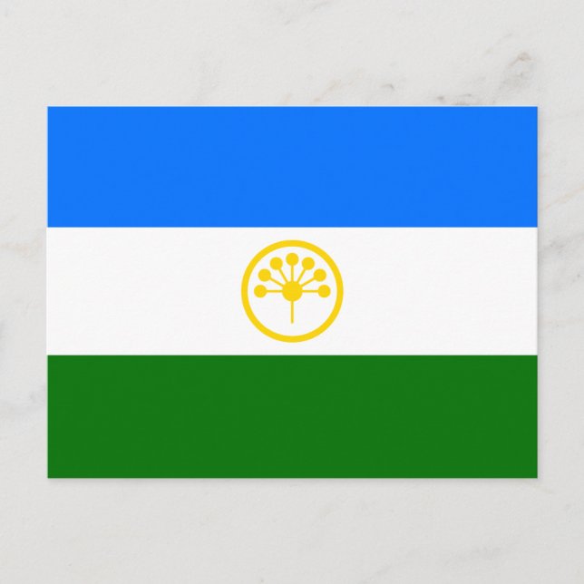 Cartão Postal Bandeira Patriótica de Bashkortostan (Frente)