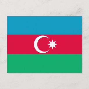 Cartão Postal Bandeira Patriótica do Azerbaijão
