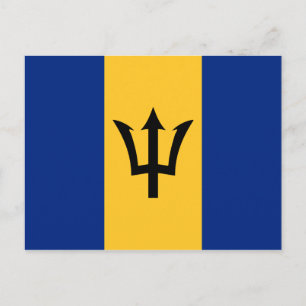 Cartão Postal Bandeira Personalizada de Barbados Tridente de Net
