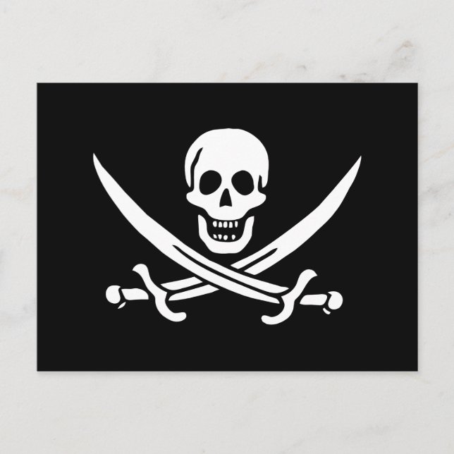 Cartão Postal Bandeira pirata (Frente)