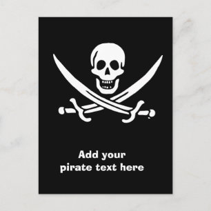 Cartão Postal Bandeira pirata de Jolly roger