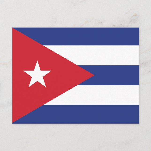 Cartão Postal Bandeira Plana de Cuba (Frente)