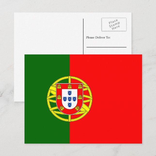 Cartão Postal Bandeira Portuguesa, Bandeira de Portugal (Frente/Verso)