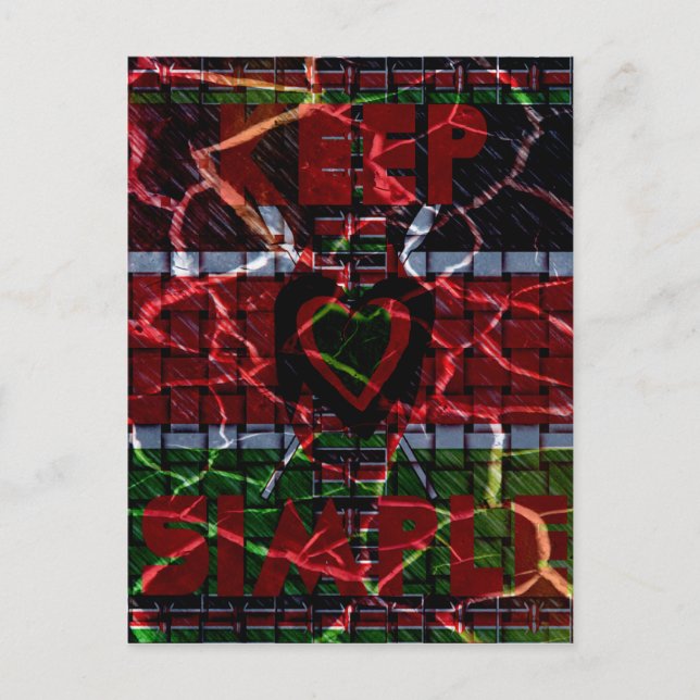 Cartão Postal Bandeira Rachada: Mantenha Simples - Resiliência Q (Frente)