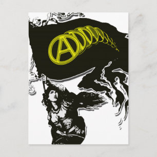 Cartão Postal Bandeira Rasgada Anarcocapitalista com a Liberdade