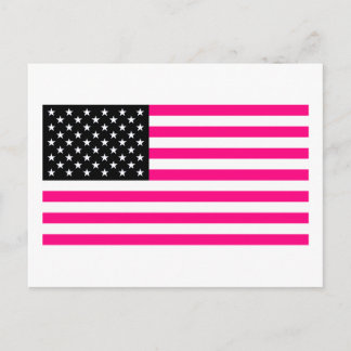 Cartão Postal bandeira rosa americana