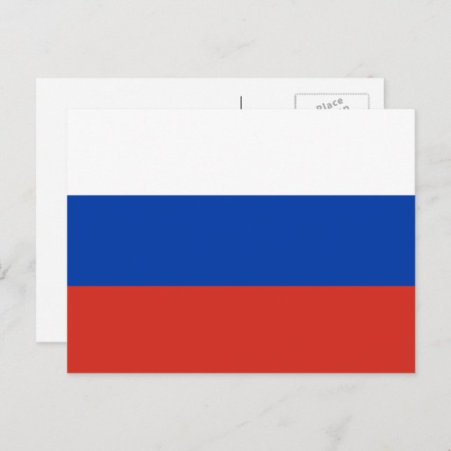 Cartão Postal Bandeira russa, Bandeira da Rússia (Frente/Verso)
