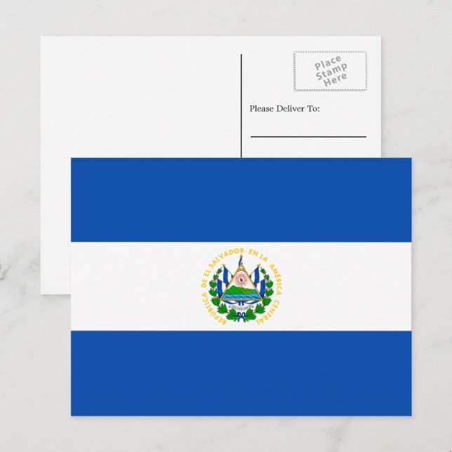 Cartão Postal Bandeira salvadorenha, Bandeira de El Salvador (Frente/Verso)