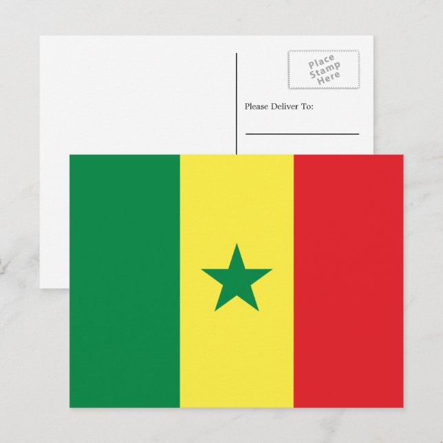 Cartão Postal Bandeira senegalesa, Bandeira do Senegal (Frente/Verso)