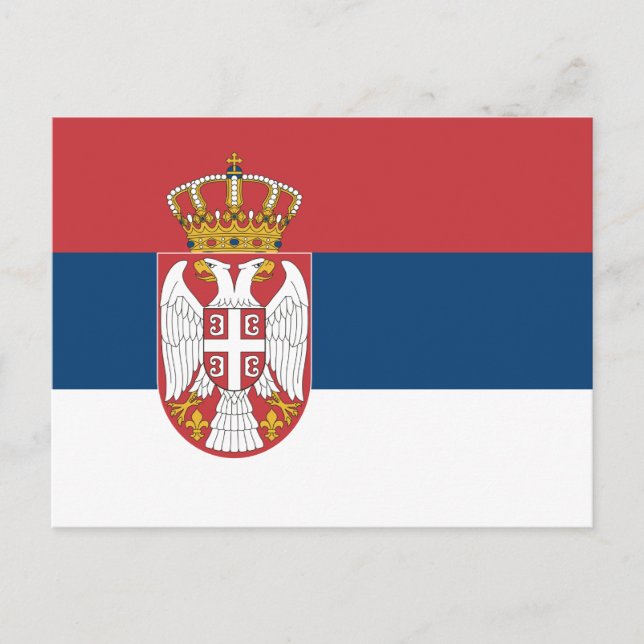 Cartão Postal Bandeira Sérvia (Frente)