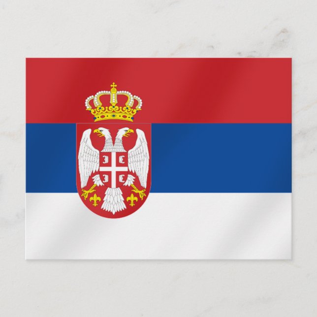 Cartão Postal Bandeira Sérvia da Sérvia - Mostre-se para Srbija (Frente)