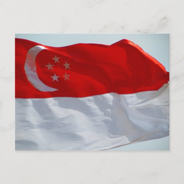 Cartão Postal bandeira singapura (Frente)