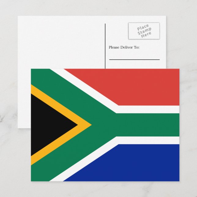 Cartão Postal Bandeira Sul-Africana, Bandeira da África do Sul (Frente/Verso)