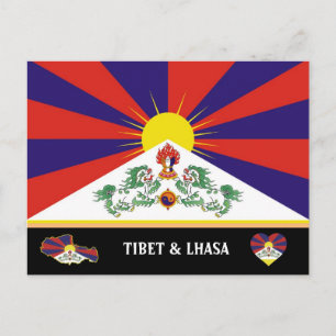 Cartão Postal Bandeira tibetana e viagem do Himalaia/Tibete