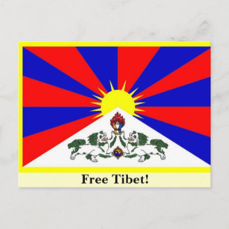 Cartão Postal Bandeira Tibetana - Liberte o Tibete!