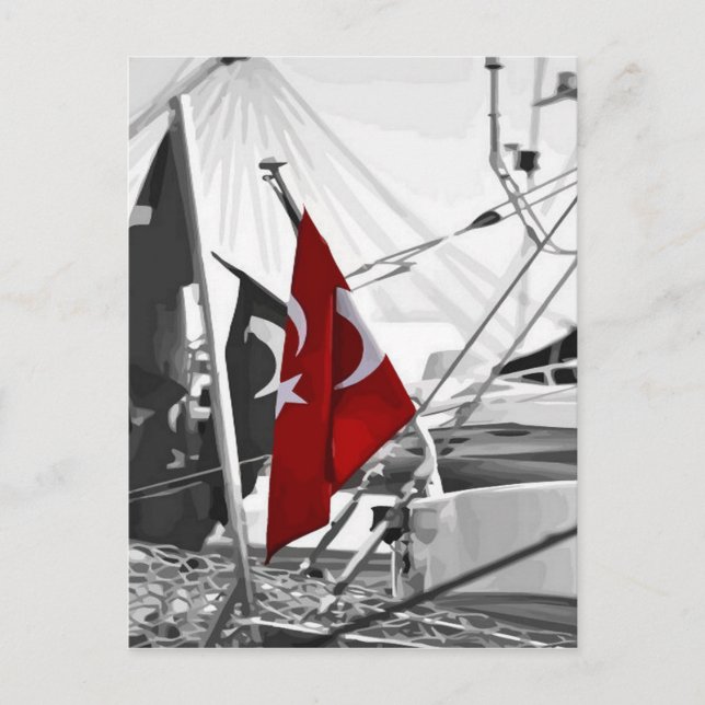 Cartão Postal Bandeira Turca - Al Sancak (Frente)