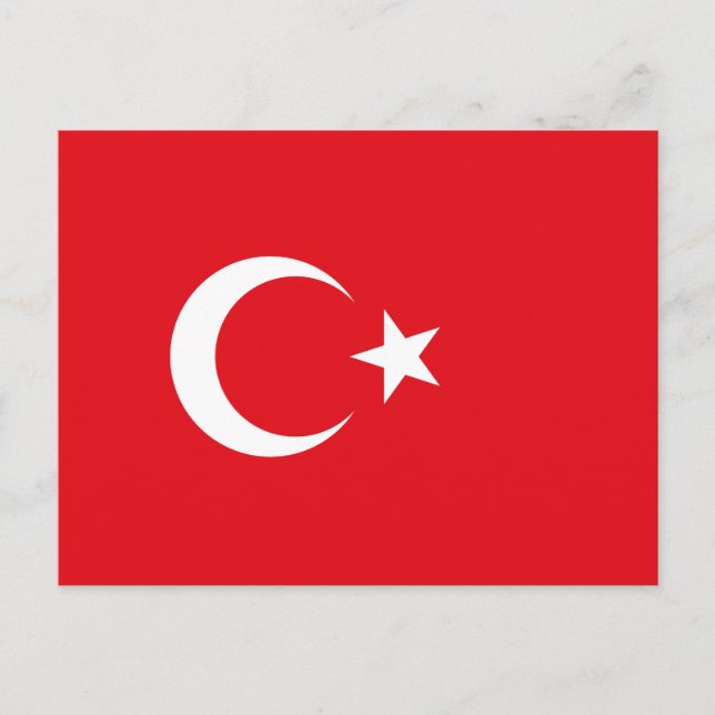 Cartão Postal Bandeira Turca (Turquia) (Frente)