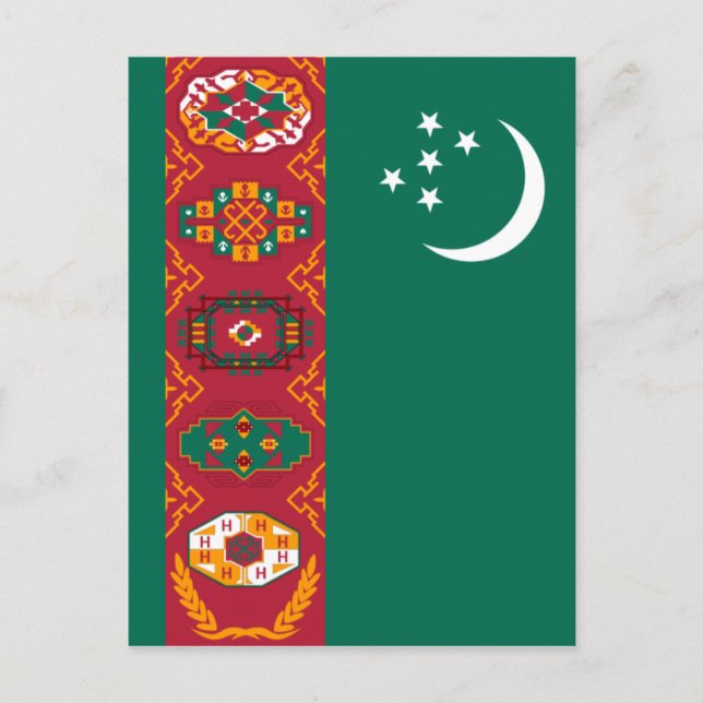 Cartão Postal bandeira turquemenistão (Frente)