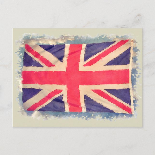 Cartão Postal BANDEIRA UNION JACK grunge (Frente)