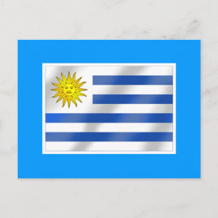 Cartão Postal Bandeira uruguaia de presentes e camisetas de Urug