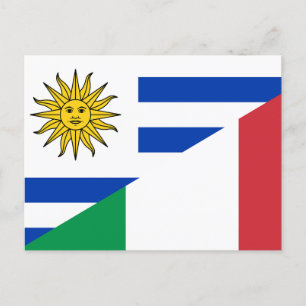 Cartão Postal bandeira uruguaia italiana