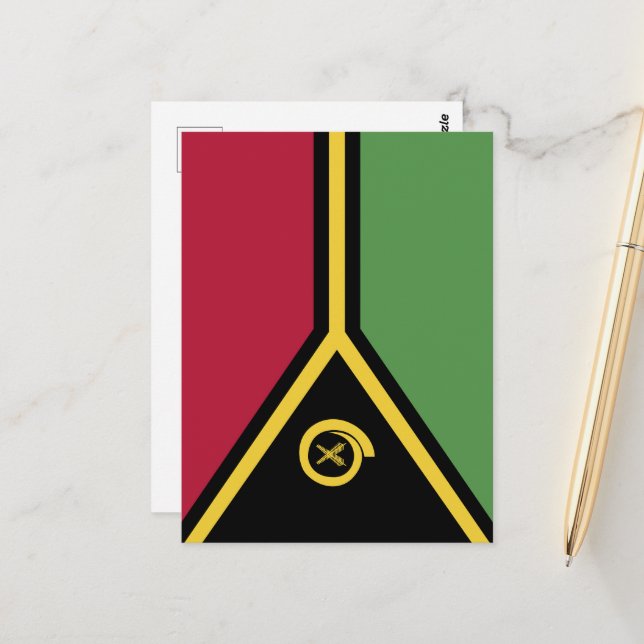 Cartão Postal Bandeira Vanuatu (Frente/Verso In Situ)