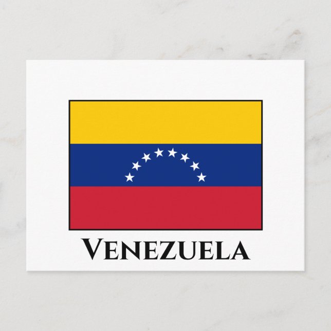 Cartão Postal Bandeira Venezuela (Venezuela) (Frente)