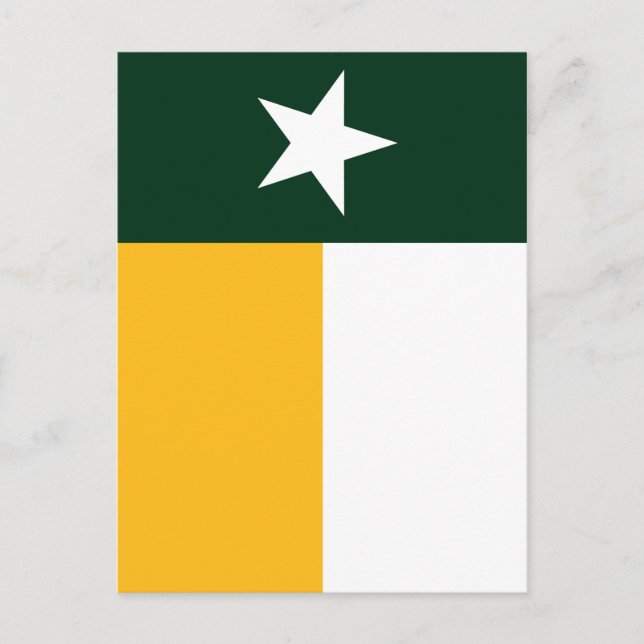 Cartão Postal Bandeira Verde e Dourada do Texas (Frente)