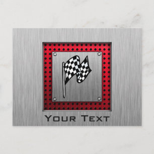 Cartão Postal Bandeira Verificada; aspecto de alumínio escovado