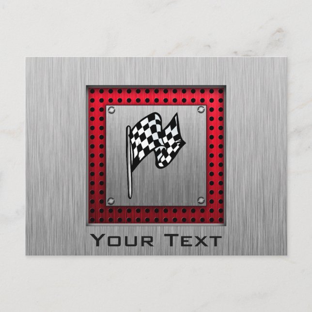 Cartão Postal Bandeira Verificada; aspecto em alumínio escovado (Frente)