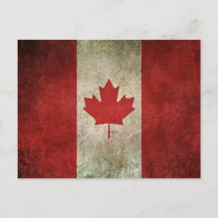 Cartão Postal Bandeira Vintage em dificuldades no Canadá