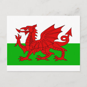 Cartão Postal Bandeira Welsh / Wales - Imagem de Alta Qualidade