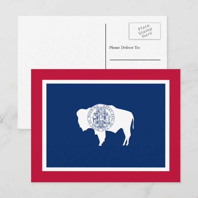 Cartão Postal Bandeira Wyomingite, Bandeira de Wyoming (Frente/Verso)