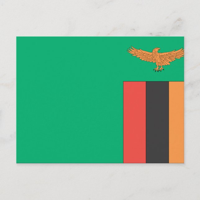 Cartão Postal Bandeira Zâmbia (Frente)