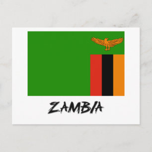 Cartão Postal Bandeira Zâmbia