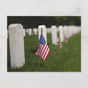 Cartão Postal Bandeiras americanas nos túmulos de veteranos amer